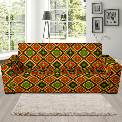 Rasta Reggae Color Pattern Sofa Slipcover-JTAMIGO.COM