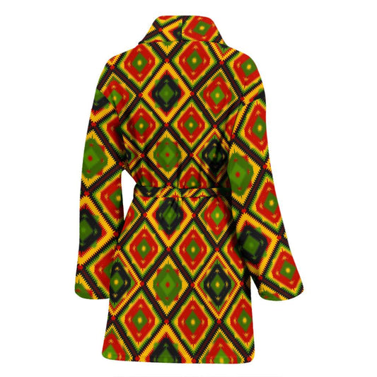 Rasta Reggae Color Pattern Women Bath Robe-JTAMIGO.COM