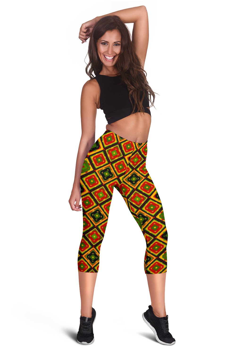 Rasta Reggae Color Pattern Women Capris