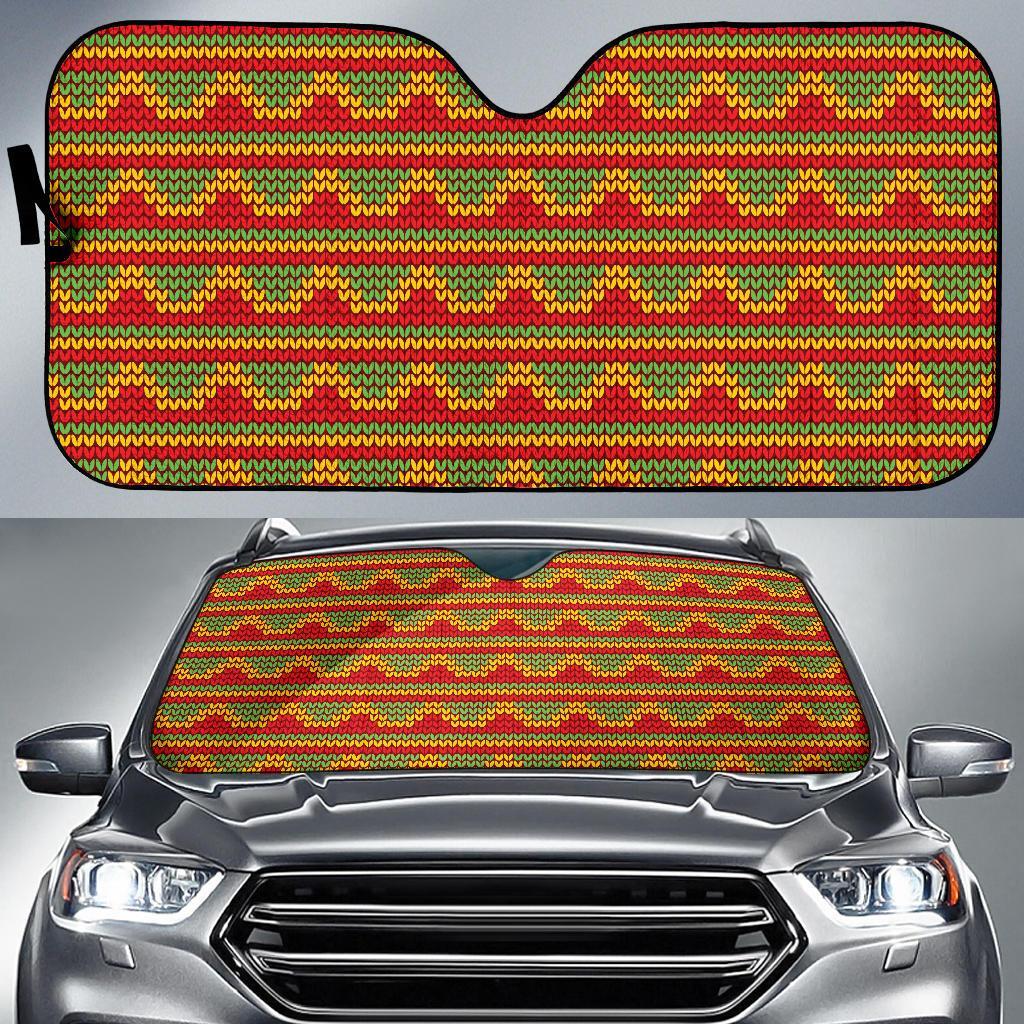 Rasta Reggae Color Print Car Sun Shade For Windshield