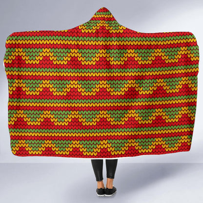 Rasta Reggae Color Print Hooded Blanket-JTAMIGO.COM