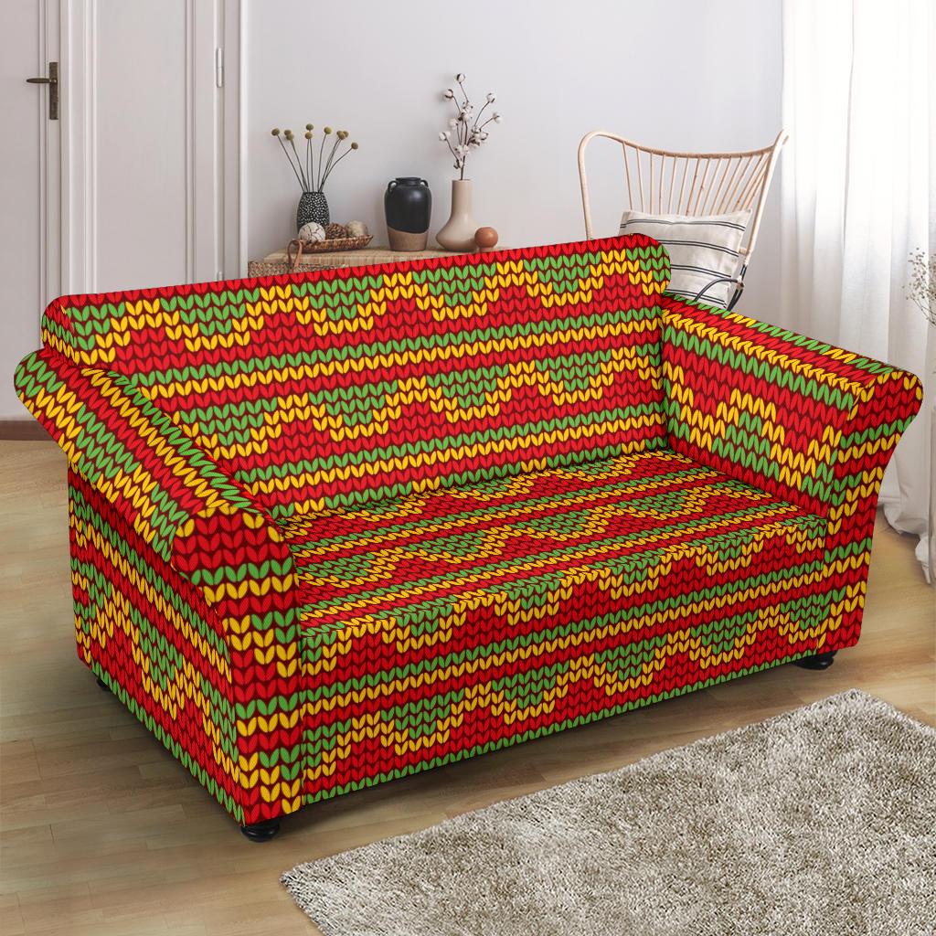Rasta Reggae Color Print Loveseat Slipcover-JTAMIGO.COM