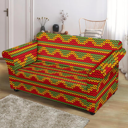 Rasta Reggae Color Print Loveseat Slipcover-JTAMIGO.COM