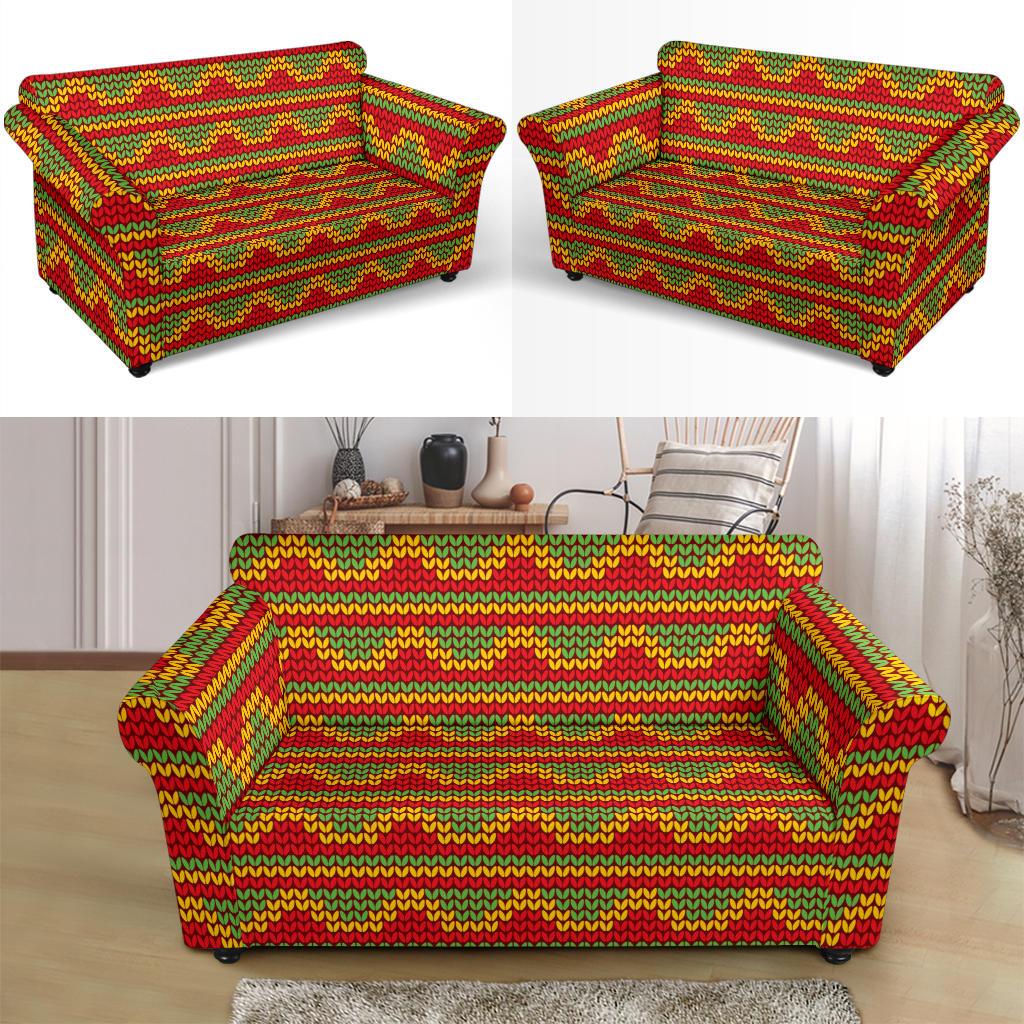 Rasta Reggae Color Print Loveseat Slipcover-JTAMIGO.COM