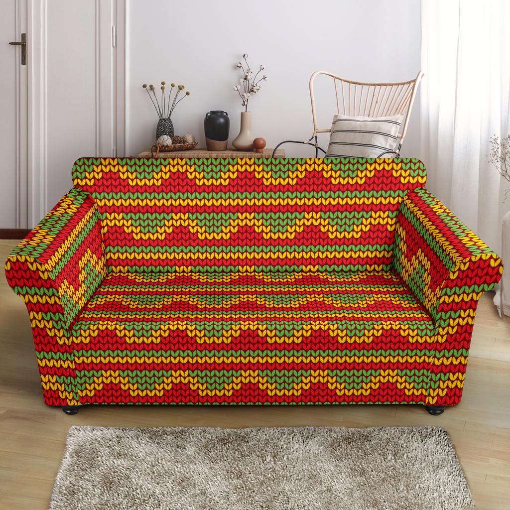 Rasta Reggae Color Print Loveseat Slipcover-JTAMIGO.COM
