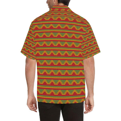 Rasta Reggae Color Print Men Aloha Hawaiian Shirt
