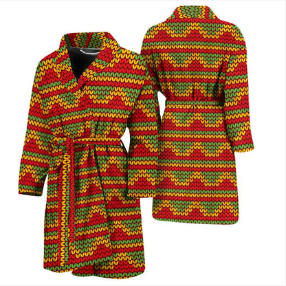 Rasta Reggae Color Print Men Bath Robe-JTAMIGO.COM