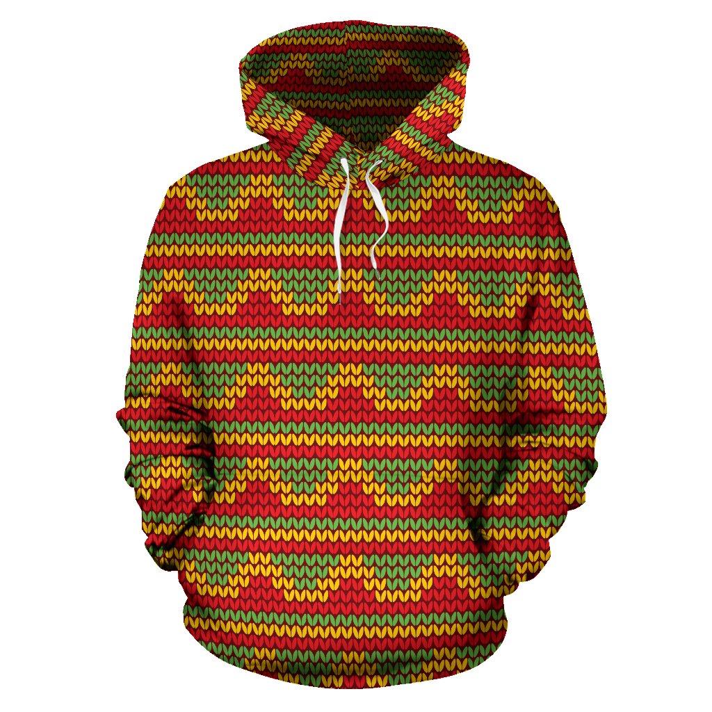 Rasta Reggae Color Print Pullover Hoodie