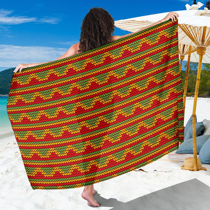 Rasta Reggae Color Print Sarong Pareo Wrap