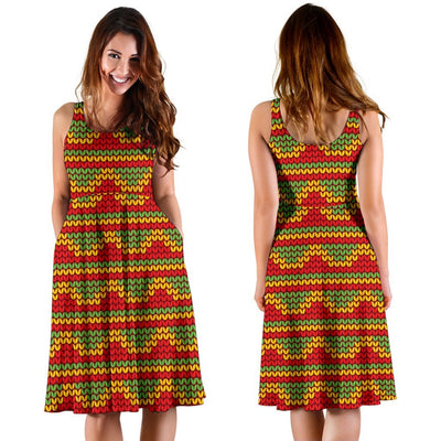 Rasta Reggae Color Print Sleeveless Dress
