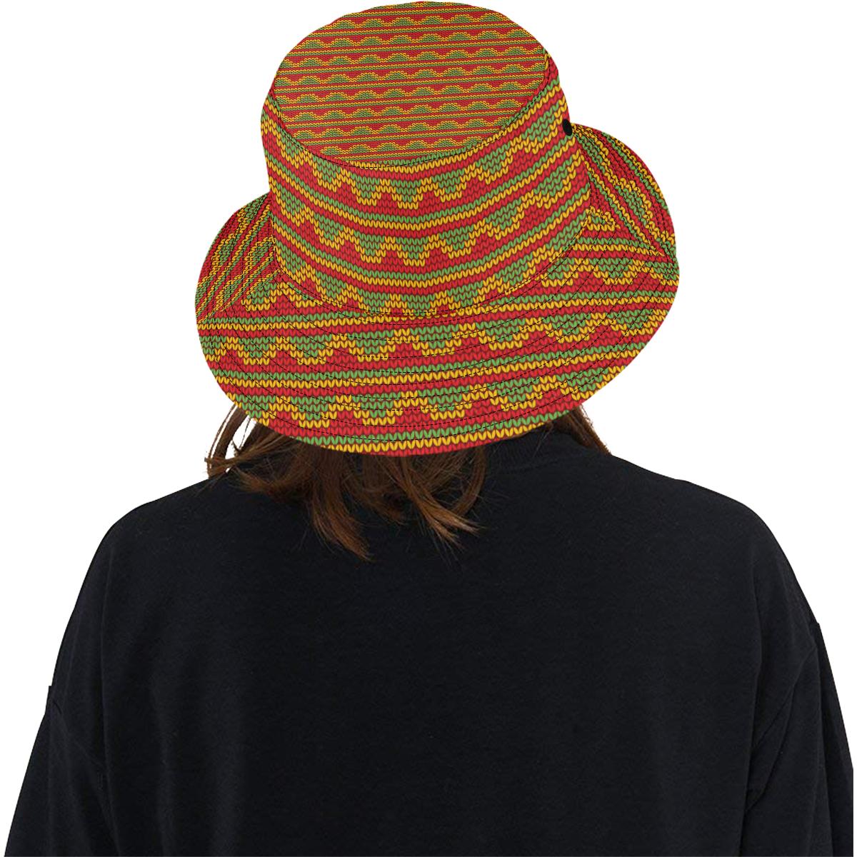 Rasta Reggae Color Print Unisex Bucket Hat