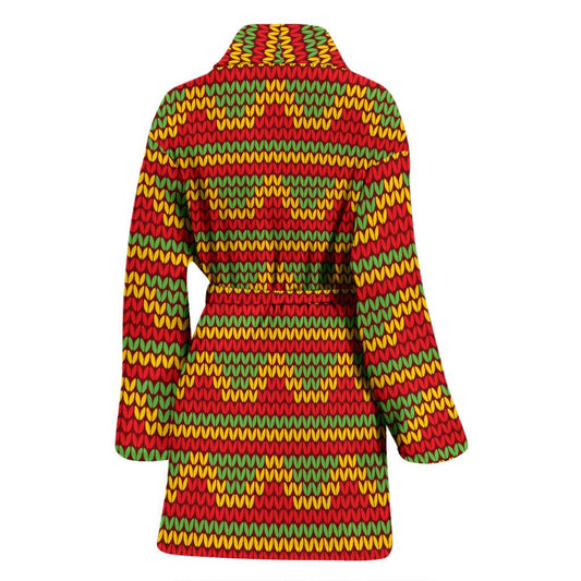 Rasta Reggae Color Print Women Bath Robe-JTAMIGO.COM