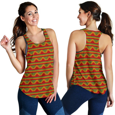 Rasta Reggae Color Print Women Racerback Tank Top