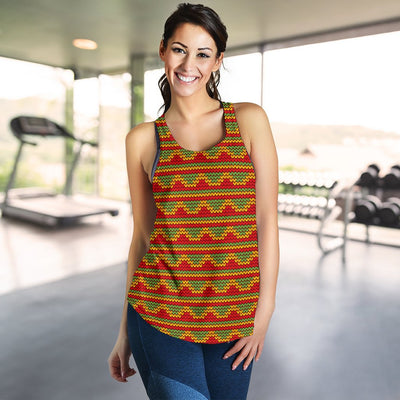 Rasta Reggae Color Print Women Racerback Tank Top