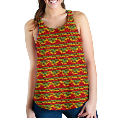Rasta Reggae Color Print Women Racerback Tank Top