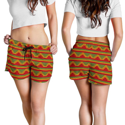 Rasta Reggae Color Print Women Shorts-JTAMIGO.COM
