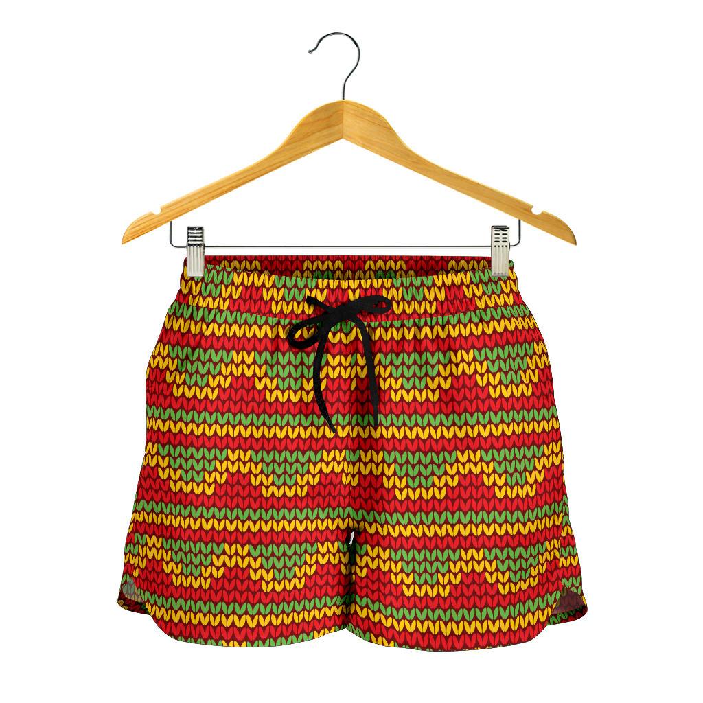 Rasta Reggae Color Print Women Shorts-JTAMIGO.COM