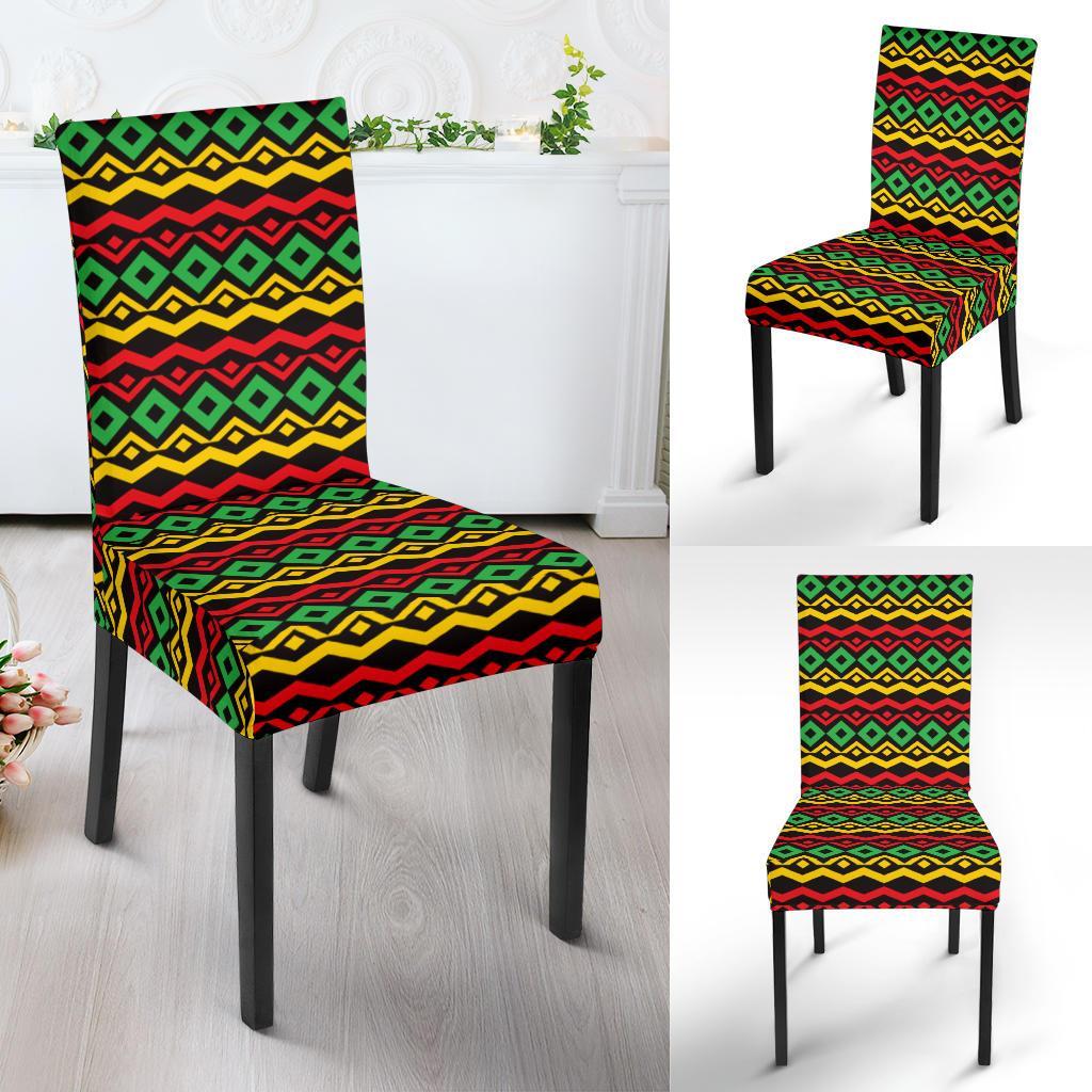Rasta Reggae Color Themed Dining Chair Slipcover-JTAMIGO.COM