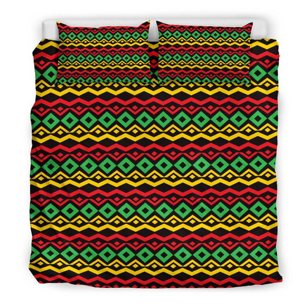 Rasta Reggae Color Themed Duvet Cover Bedding Set