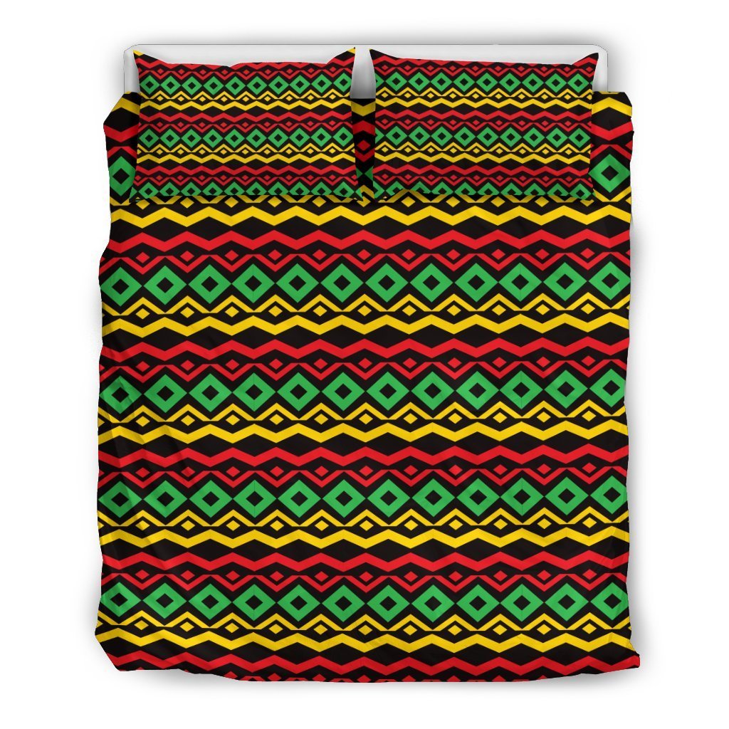 Rasta Reggae Color Themed Duvet Cover Bedding Set