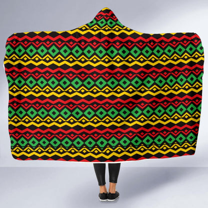 Rasta Reggae Color Themed Hooded Blanket-JTAMIGO.COM