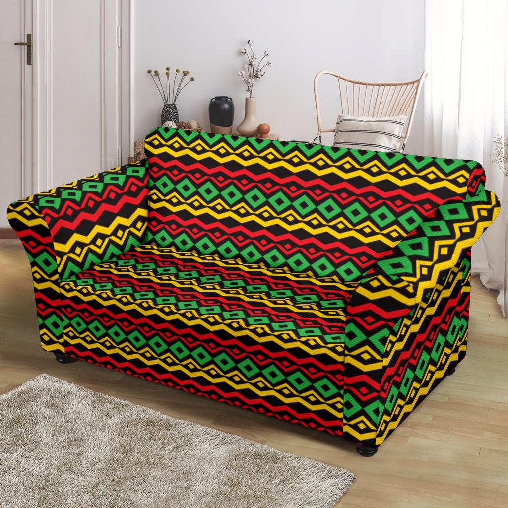 Rasta Reggae Color Themed Loveseat Slipcover-JTAMIGO.COM