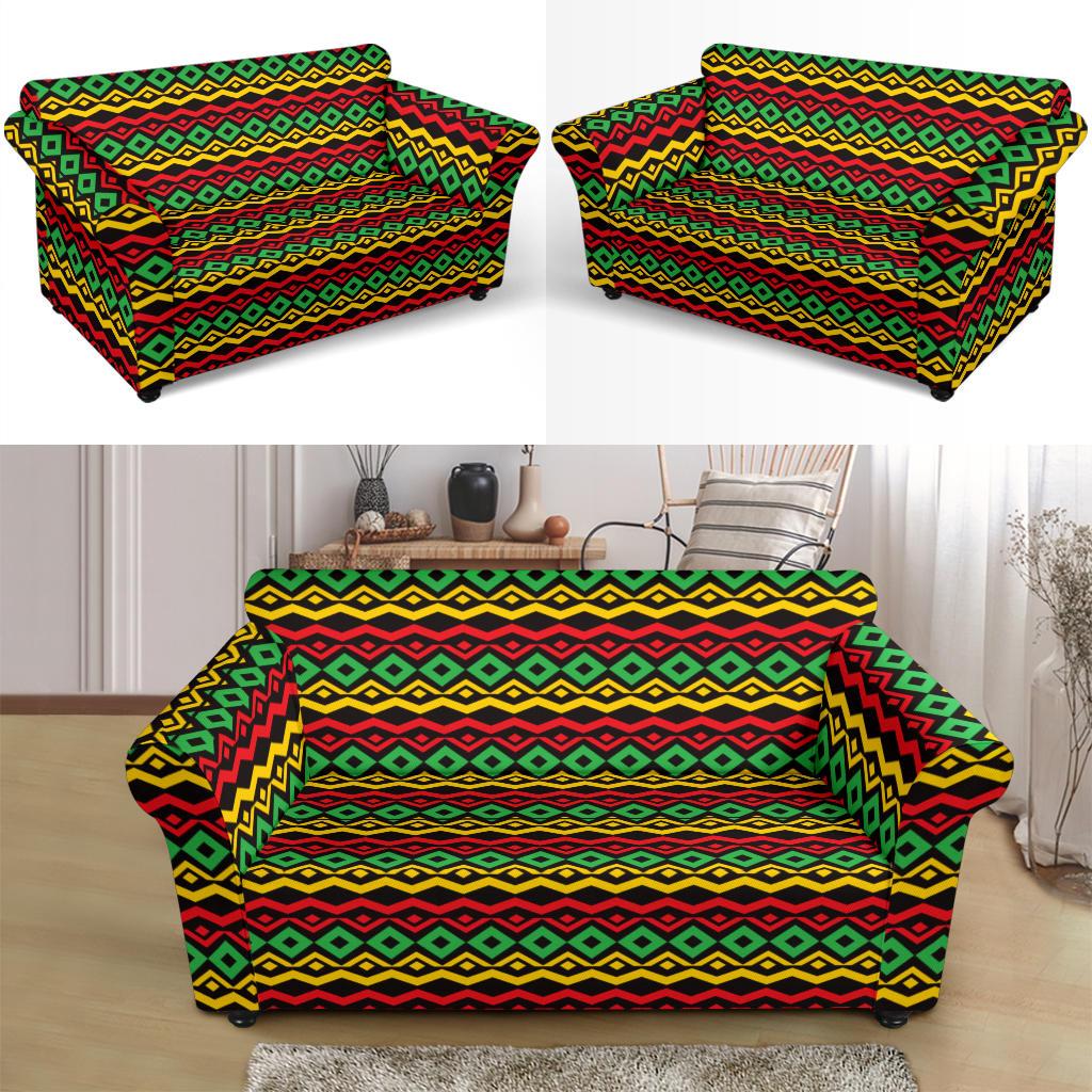 Rasta Reggae Color Themed Loveseat Slipcover-JTAMIGO.COM
