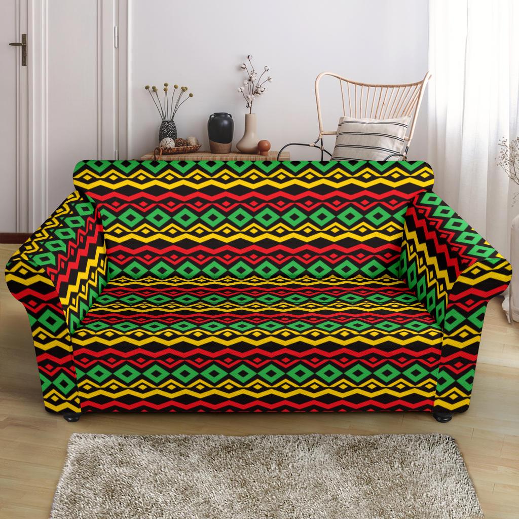 Rasta Reggae Color Themed Loveseat Slipcover-JTAMIGO.COM