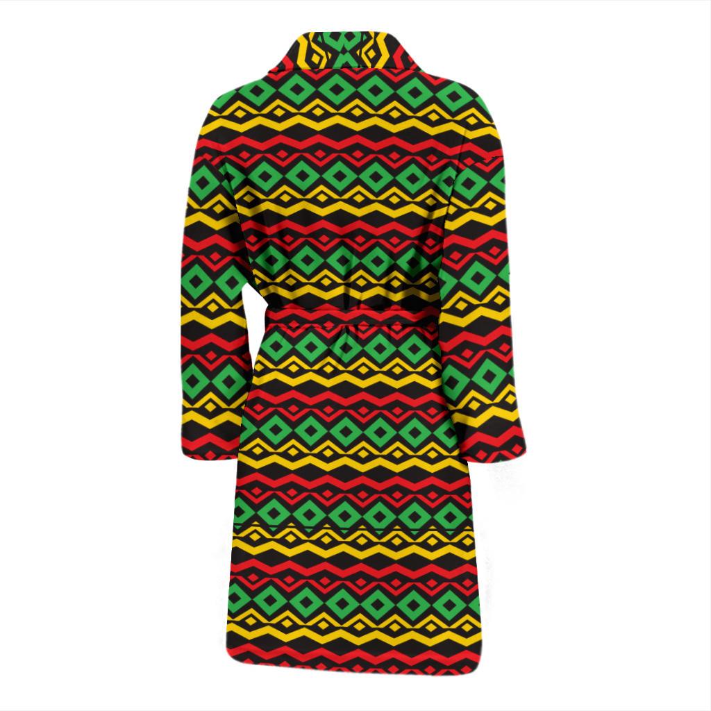 Rasta Reggae Color Themed Men Bath Robe-JTAMIGO.COM