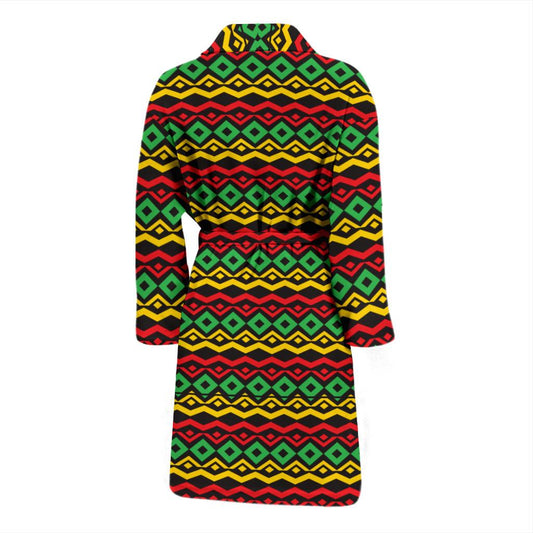 Rasta Reggae Color Themed Men Bath Robe-JTAMIGO.COM
