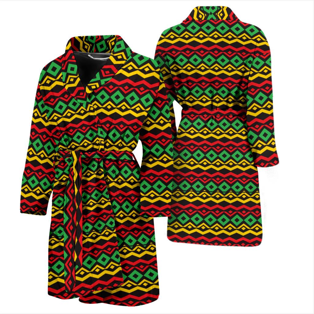 Rasta Reggae Color Themed Men Bath Robe-JTAMIGO.COM