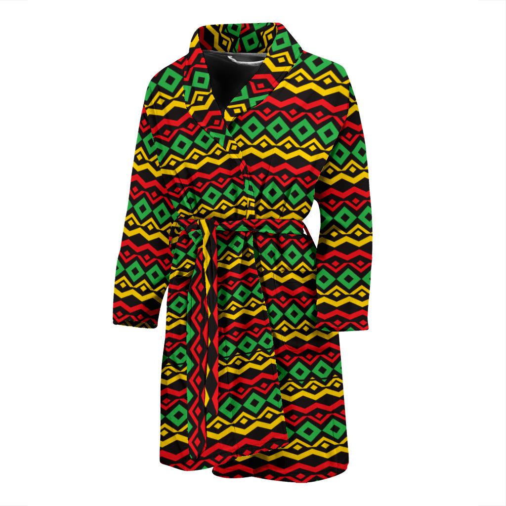 Rasta Reggae Color Themed Men Bath Robe-JTAMIGO.COM