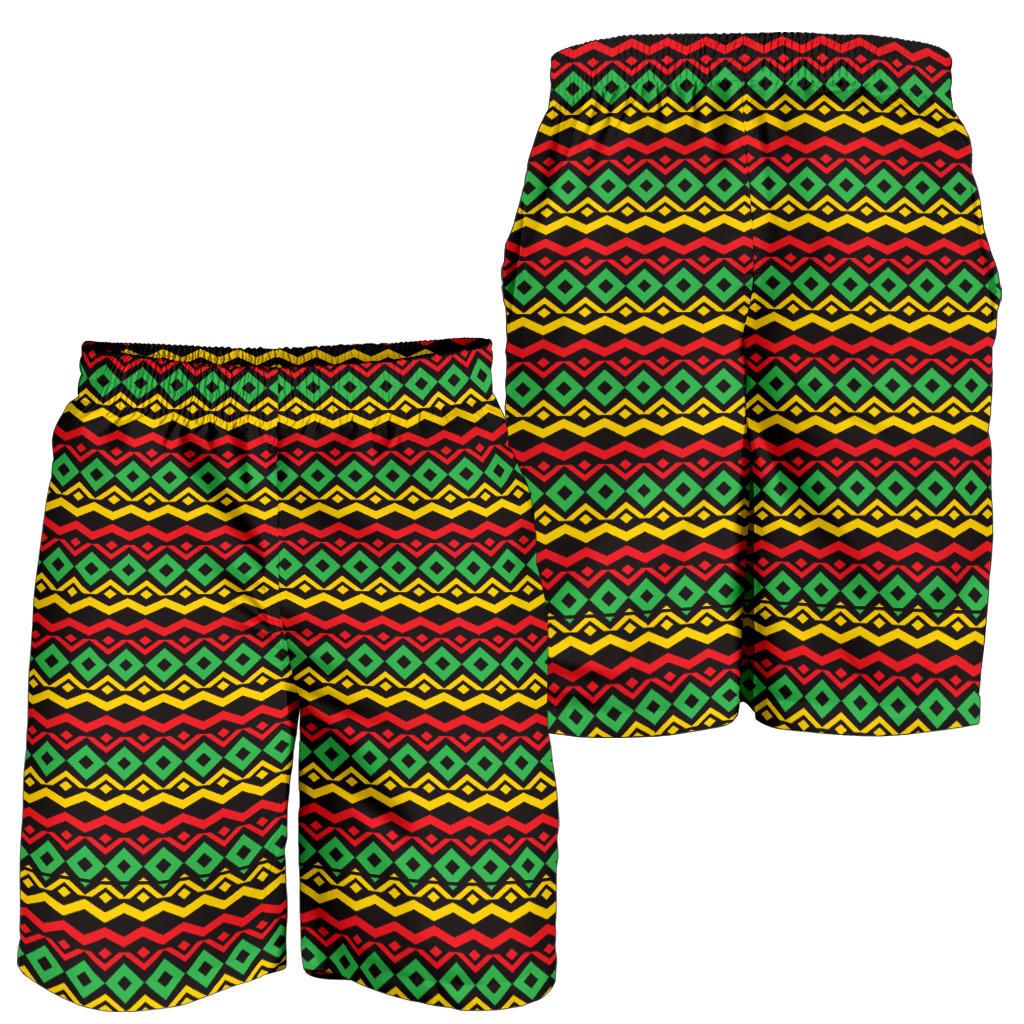 Rasta Reggae Color Themed Mens Shorts-JTAMIGO.COM