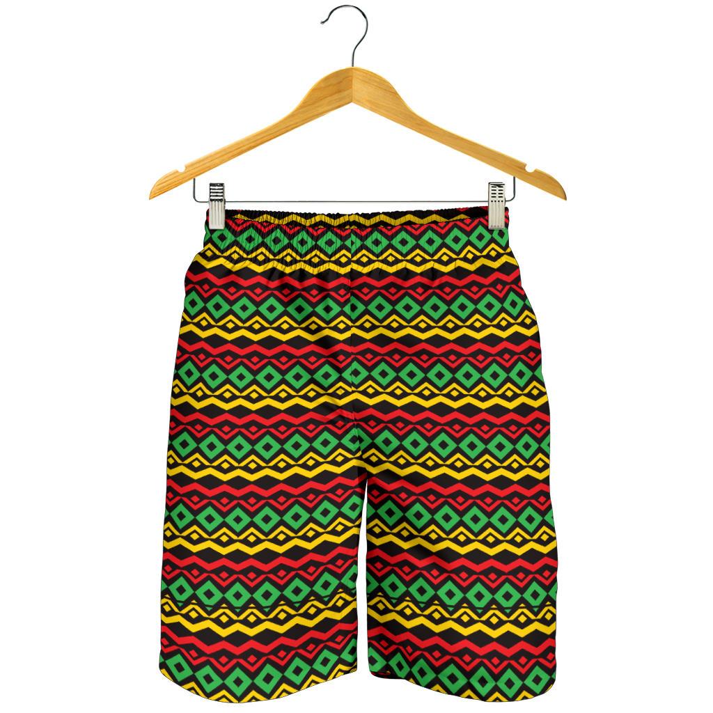 Rasta Reggae Color Themed Mens Shorts-JTAMIGO.COM