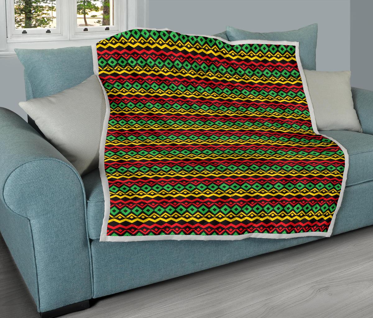 Rasta Reggae Color Themed Premium Quilt-JTAMIGO.COM