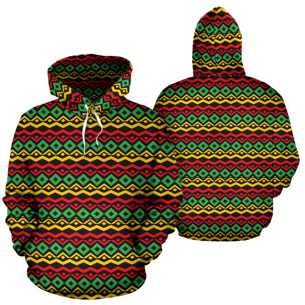 Rasta Reggae Color Themed Pullover Hoodie