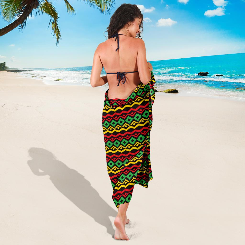 Rasta Reggae Color Themed Sarong Pareo Wrap