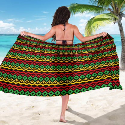 Rasta Reggae Color Themed Sarong Pareo Wrap