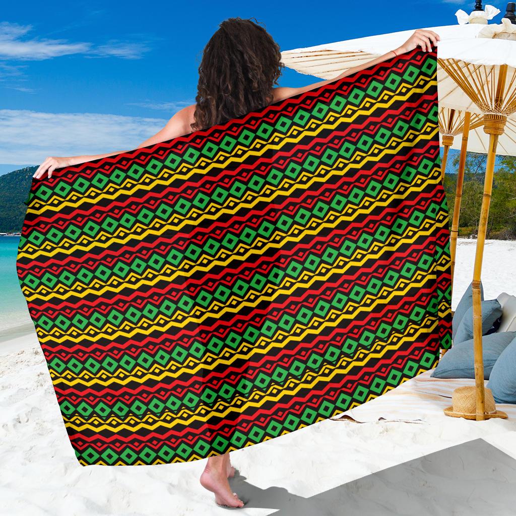 Rasta Reggae Color Themed Sarong Pareo Wrap
