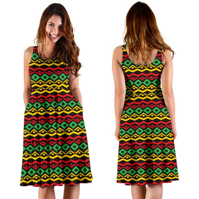 Rasta Reggae Color Themed Sleeveless Dress