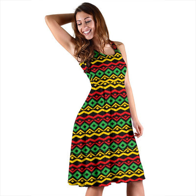 Rasta Reggae Color Themed Sleeveless Dress