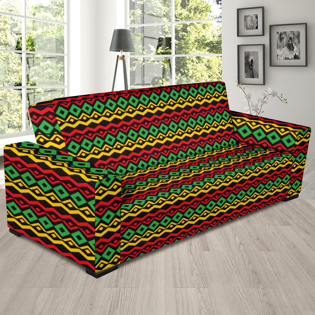 Rasta Reggae Color Themed Sofa Slipcover-JTAMIGO.COM