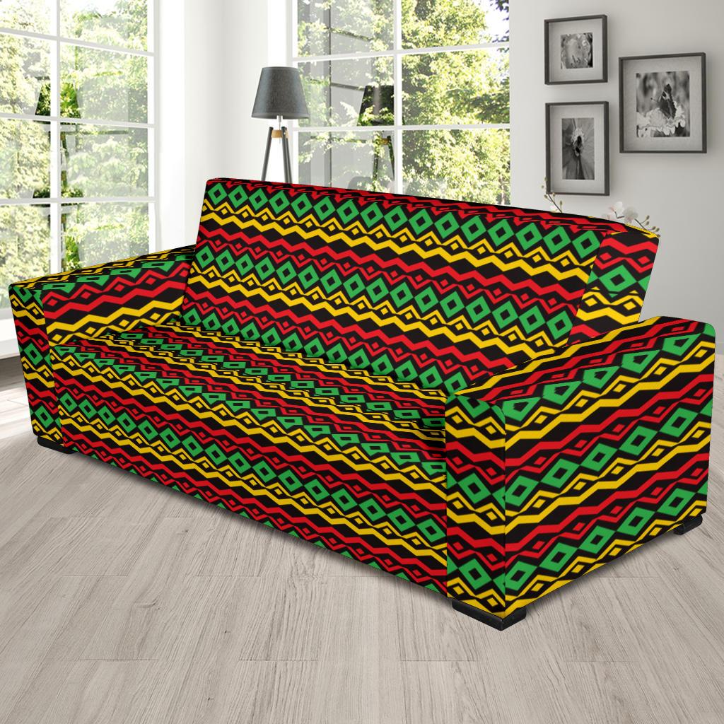 Rasta Reggae Color Themed Sofa Slipcover-JTAMIGO.COM