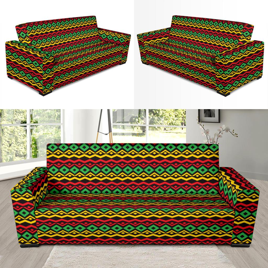 Rasta Reggae Color Themed Sofa Slipcover-JTAMIGO.COM