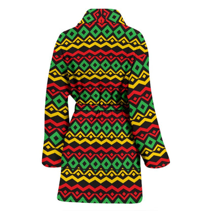 Rasta Reggae Color Themed Women Bath Robe-JTAMIGO.COM