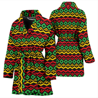 Rasta Reggae Color Themed Women Bath Robe-JTAMIGO.COM