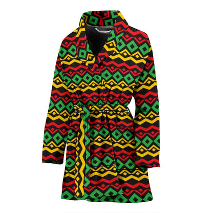 Rasta Reggae Color Themed Women Bath Robe-JTAMIGO.COM