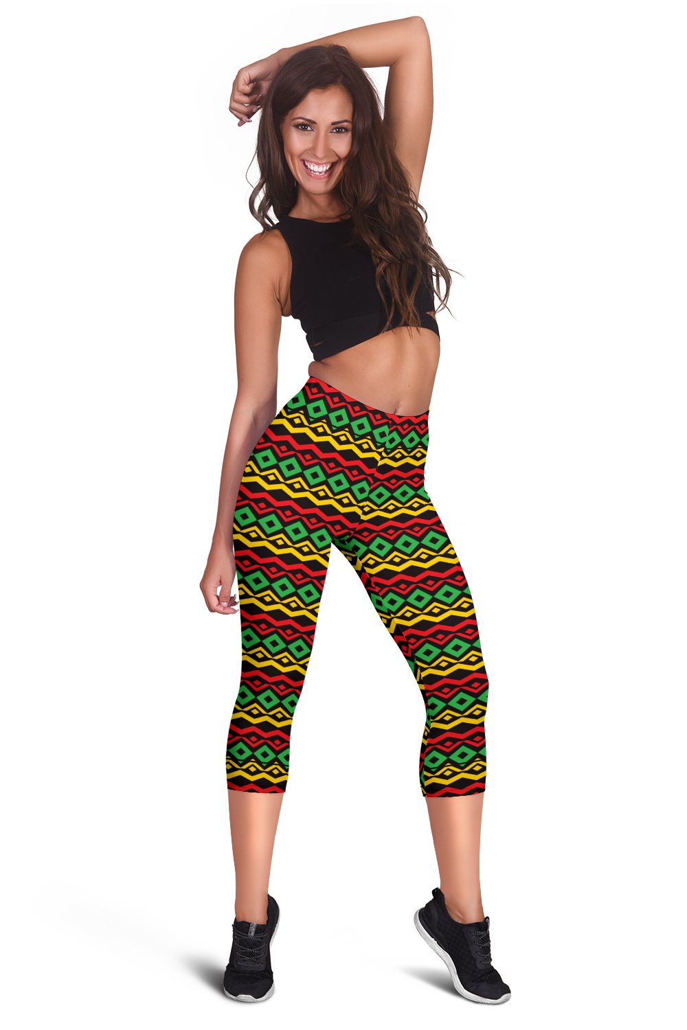 Rasta Reggae Color Themed Women Capris