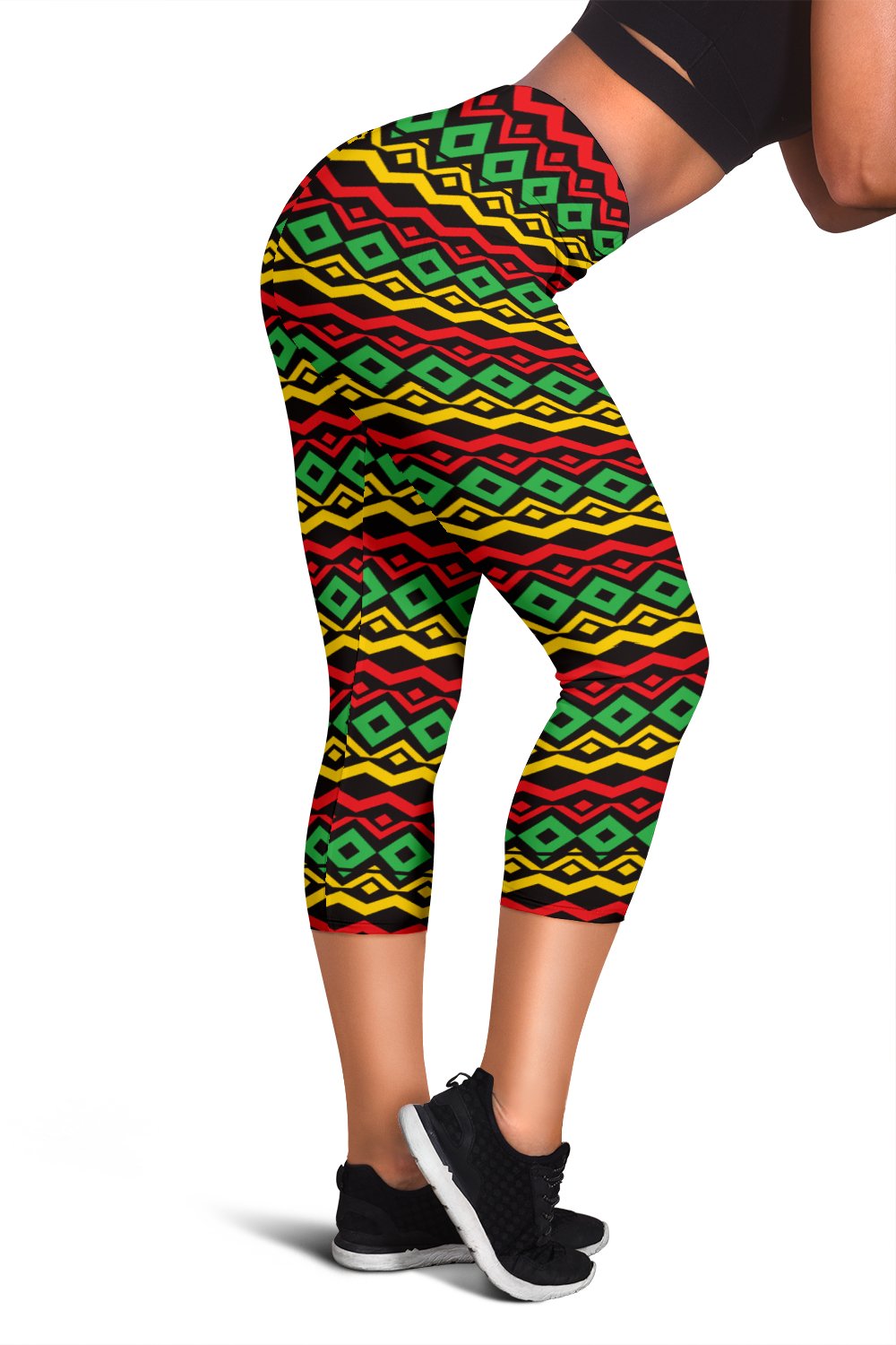 Rasta Reggae Color Themed Women Capris