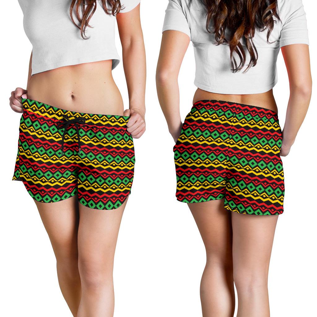 Rasta Reggae Color Themed Women Shorts-JTAMIGO.COM